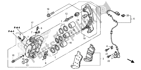 Tutte le parti per il Pinza Freno Anteriore del Honda NC 700 SA 2013