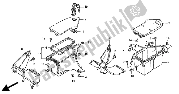 All parts for the Fairing Pocket of the Honda NT 650V 2000