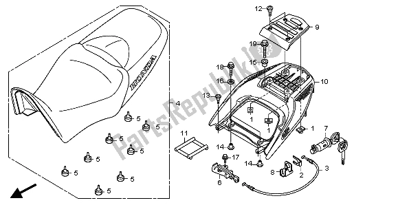 Tutte le parti per il Posto A Sedere del Honda XL 1000V 2007