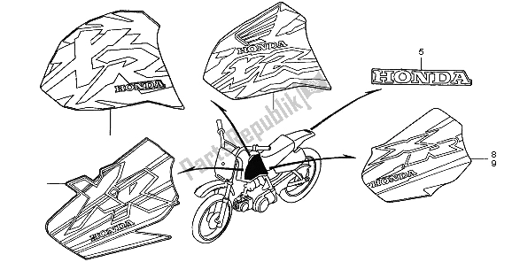 Alle onderdelen voor de Mark van de Honda XR 70R 2000