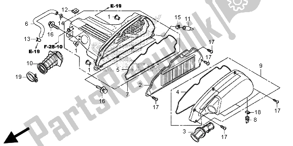 Todas las partes para Filtro De Aire de Honda SH 300A 2013