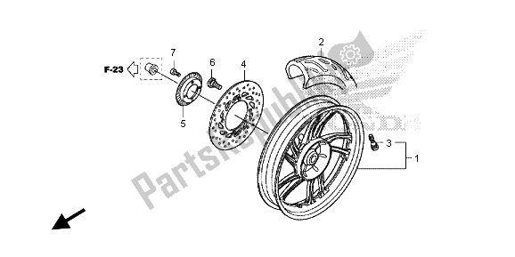 All parts for the Rear Wheel of the Honda SH 125 AD 2013