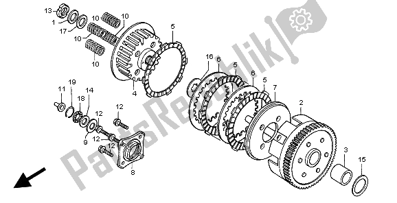 All parts for the Clutch of the Honda CA 125 1999