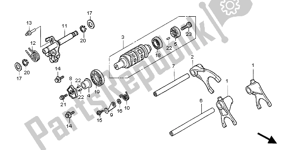 Todas las partes para Tambor De Cambio De Marchas de Honda CBR 1000 RR 2005