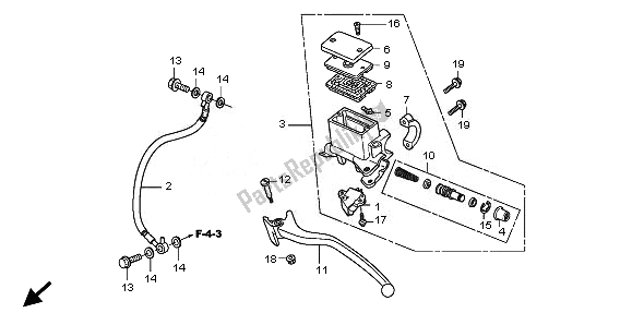 All parts for the Rr. Brake Master Cylinder of the Honda SH 125 2010