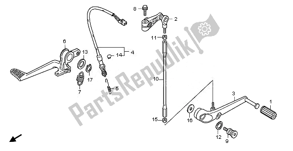 All parts for the Pedal of the Honda CB 1000 RA 2011