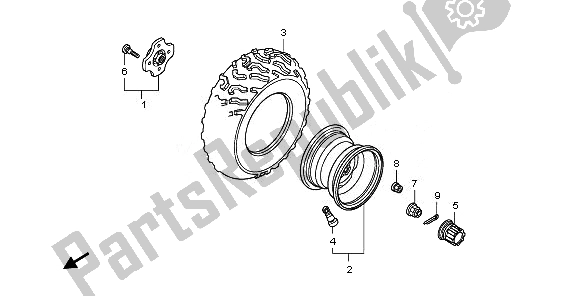 All parts for the Rear Wheel of the Honda TRX 420 FA Fourtrax Rancher AT 2011