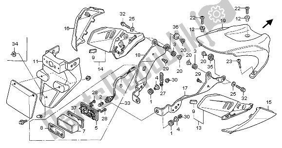 Alle onderdelen voor de Achterspatbord van de Honda CBR 1000 RR 2005