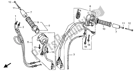 Tutte le parti per il Interruttore E Cavo del Honda ST 1100A 1999