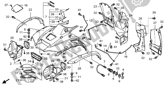 All parts for the Front Fender of the Honda TRX 500 FA Fourtrax Foreman 2006