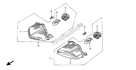 Tutte le parti per il Winker del Honda VFR 800 2002