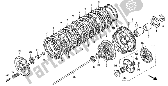 Todas las partes para Embrague de Honda VFR 750F 1991