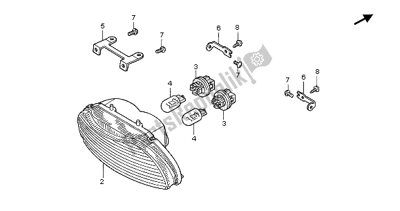 Tutte le parti per il Fanale Posteriore del Honda CBR 600F 2003