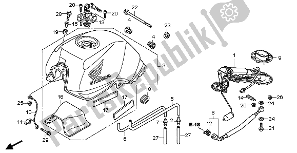 Wszystkie części do Zbiornik Paliwa I Pompa Paliwa Honda CBF 1000 2007