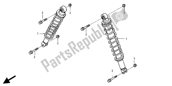 All parts for the Front Cushion of the Honda TRX 680 FA Fourtrax Rincon 2012