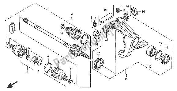 Tutte le parti per il Articolazione Posteriore del Honda TRX 650 FA Fourtrax Rincon 2005