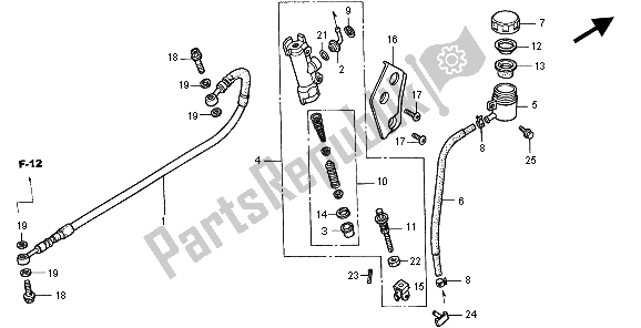 Todas las partes para Cilindro Maestro Del Freno Trasero de Honda XR 400R 1996