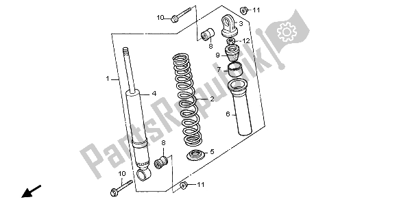 Todas las partes para Cojin Delantero de Honda TRX 400 FW Fourtrax Foreman 2002