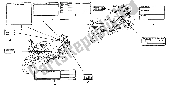 All parts for the Caution Label of the Honda NTV 650 1996