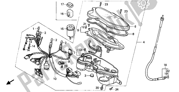 All parts for the Meter (mph) of the Honda SA 50 1 1993