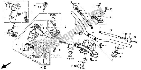 Tutte le parti per il Gestire Il Tubo E Il Ponte Superiore del Honda CB 500 FA 2013