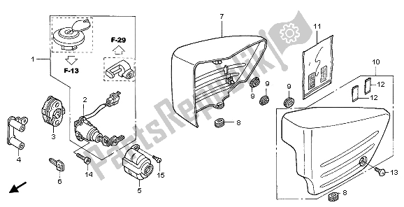 Tutte le parti per il Coperchio Laterale del Honda VT 125C 2006