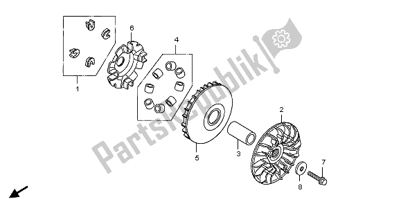 All parts for the Drive Face of the Honda FJS 400D 2009