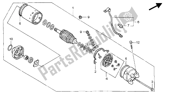 Todas las partes para Motor De Arranque de Honda NT 650V 2004