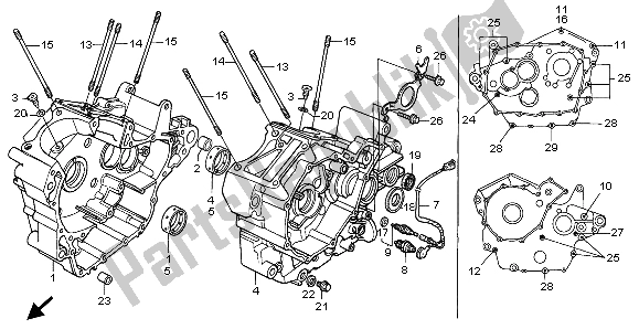 All parts for the Crankcase of the Honda XRV 750 Africa Twin 1998