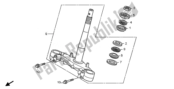 All parts for the Steering Stem of the Honda SH 125 2011