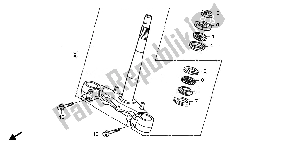 Tutte le parti per il Gambo Dello Sterzo del Honda SH 125 2011