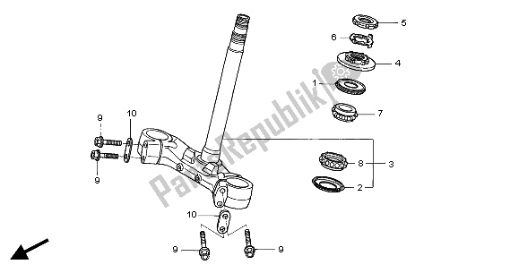 Tutte le parti per il Gambo Dello Sterzo del Honda ST 1300 2004