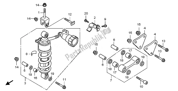 All parts for the Rear Cushion of the Honda VFR 1200 FDA 2010