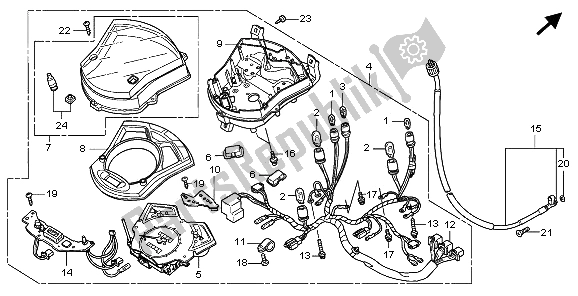 All parts for the Meter (kmh) of the Honda SH 125D 2009