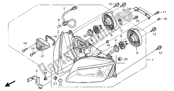 Wszystkie części do Reflektor (ue) Honda CBR 600 RR 2005