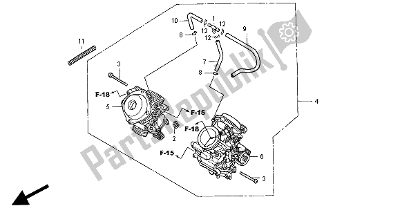 All parts for the Carburetor(assy) of the Honda NT 650V 1998