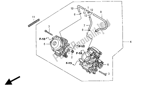 All parts for the Carburetor(assy) of the Honda NT 650V 1998