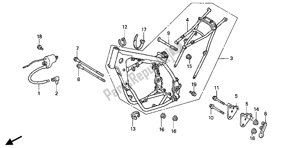 Tutte le parti per il Corpo Del Telaio del Honda CR 500R 1991