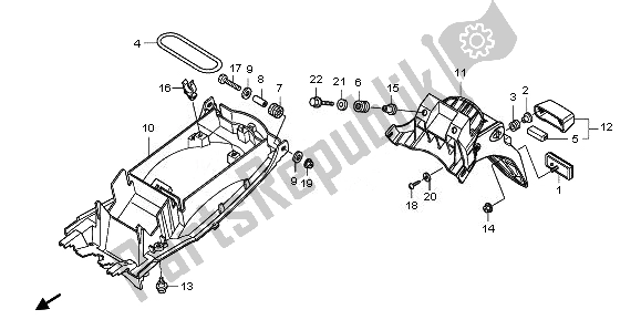 All parts for the Rear Fender of the Honda CBF 1000F 2011