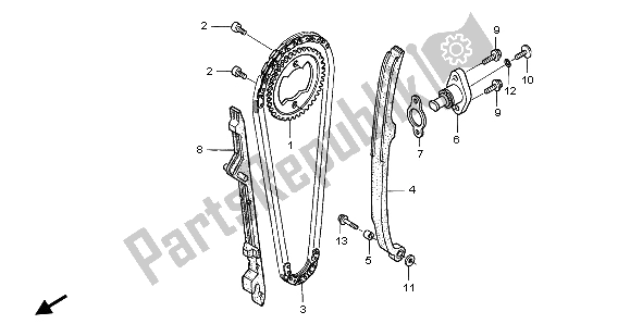 Toutes les pièces pour le Chaîne Et Tendeur De Came du Honda TRX 400 EX Sportrax 2004