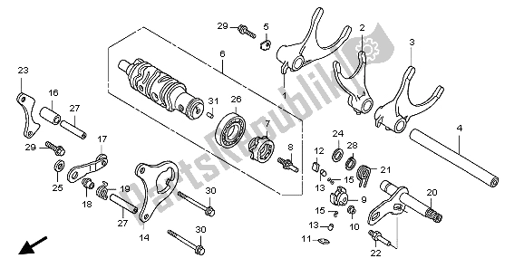 All parts for the Gearshift Drum & Gearshift Fork of the Honda CB 1300A 2009