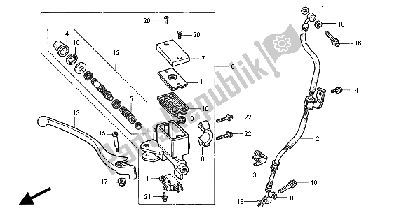 Tutte le parti per il Fr. Pompa Freno del Honda VT 125C 2000