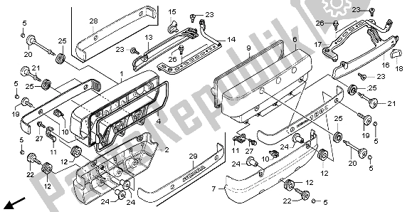 All parts for the Cylinder Head Cover of the Honda GL 1800 Airbag 2007