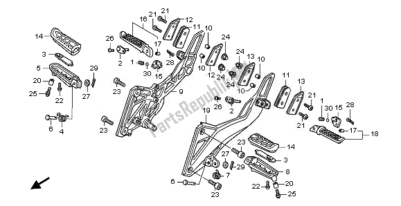 Todas as partes de Passo do Honda CB 600F Hornet 2010