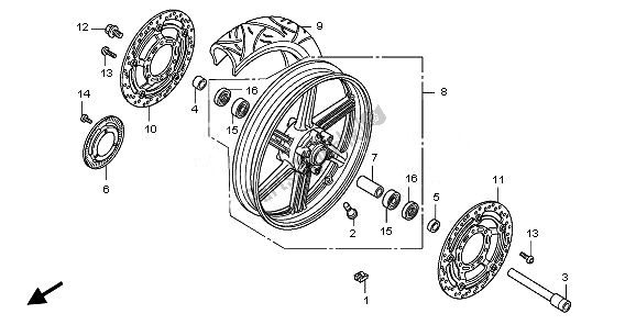 Toutes les pièces pour le Roue Avant du Honda CBF 600 SA 2010