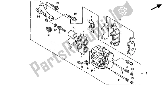 All parts for the Front Brake Caliper of the Honda XL 125V 2010