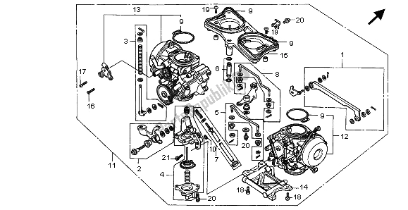 Todas las partes para Carburador (montaje) de Honda GL 1500 SE 1996