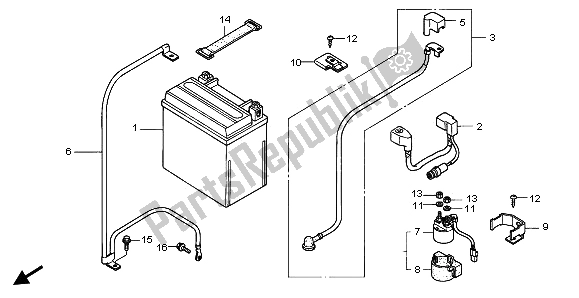 Tutte le parti per il Batteria del Honda TRX 350 FE Fourtrax Rancher 4X4 ES 2002