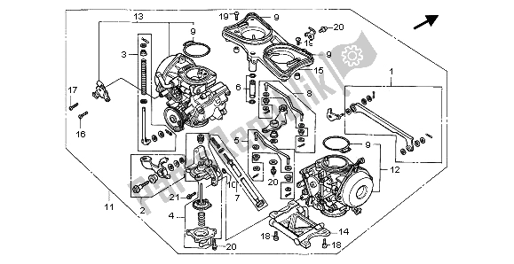 Alle onderdelen voor de Carburateur. Van de Honda GL 1500 SE 1997