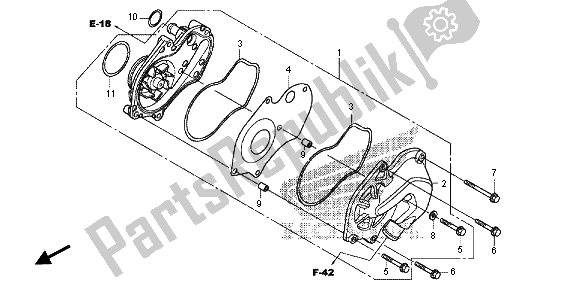 All parts for the Water Pump of the Honda NC 700D 2013